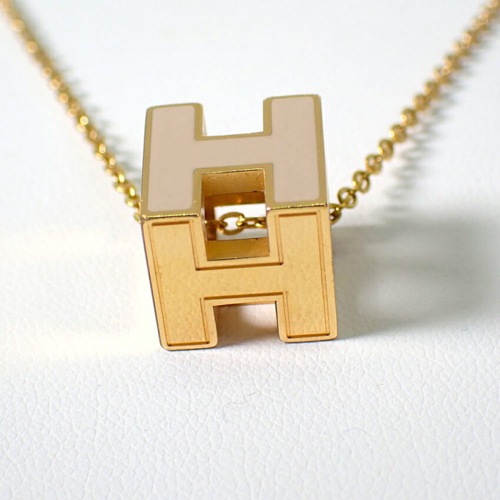 HERMES H-Cube Gold x Greige Necklace - Picture 5 of 10